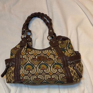 Vintage Relic Brown and Yellow Floral Shoulder Bag